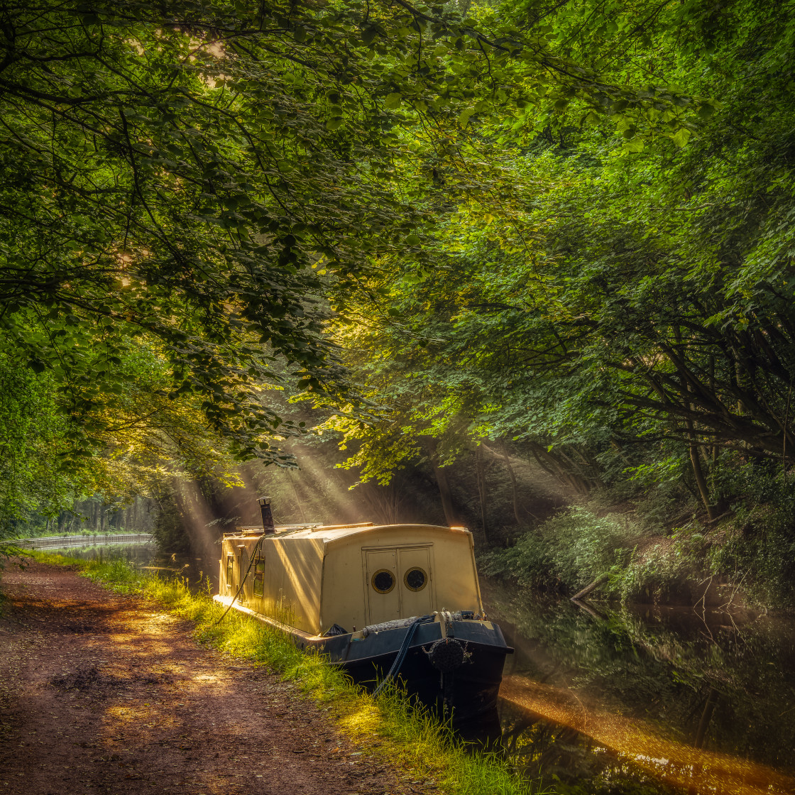 "Early morning canal scene" stock image