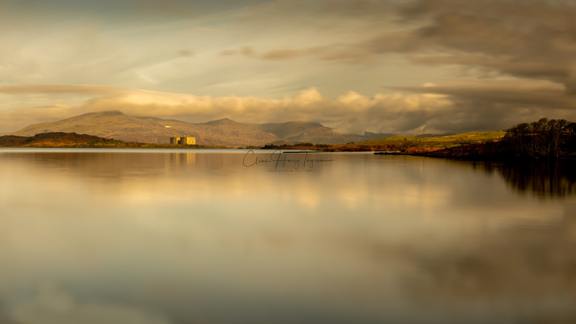 "Trawsfyndd lake reflections" stock image