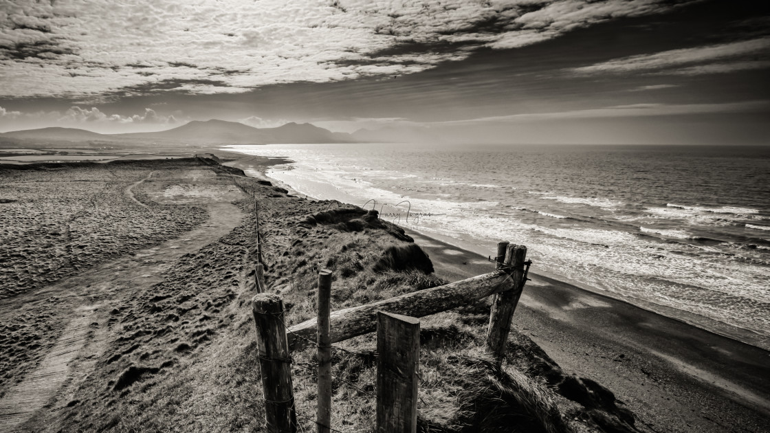 "Dinas Dinlle view to Llyn Peninsula" stock image