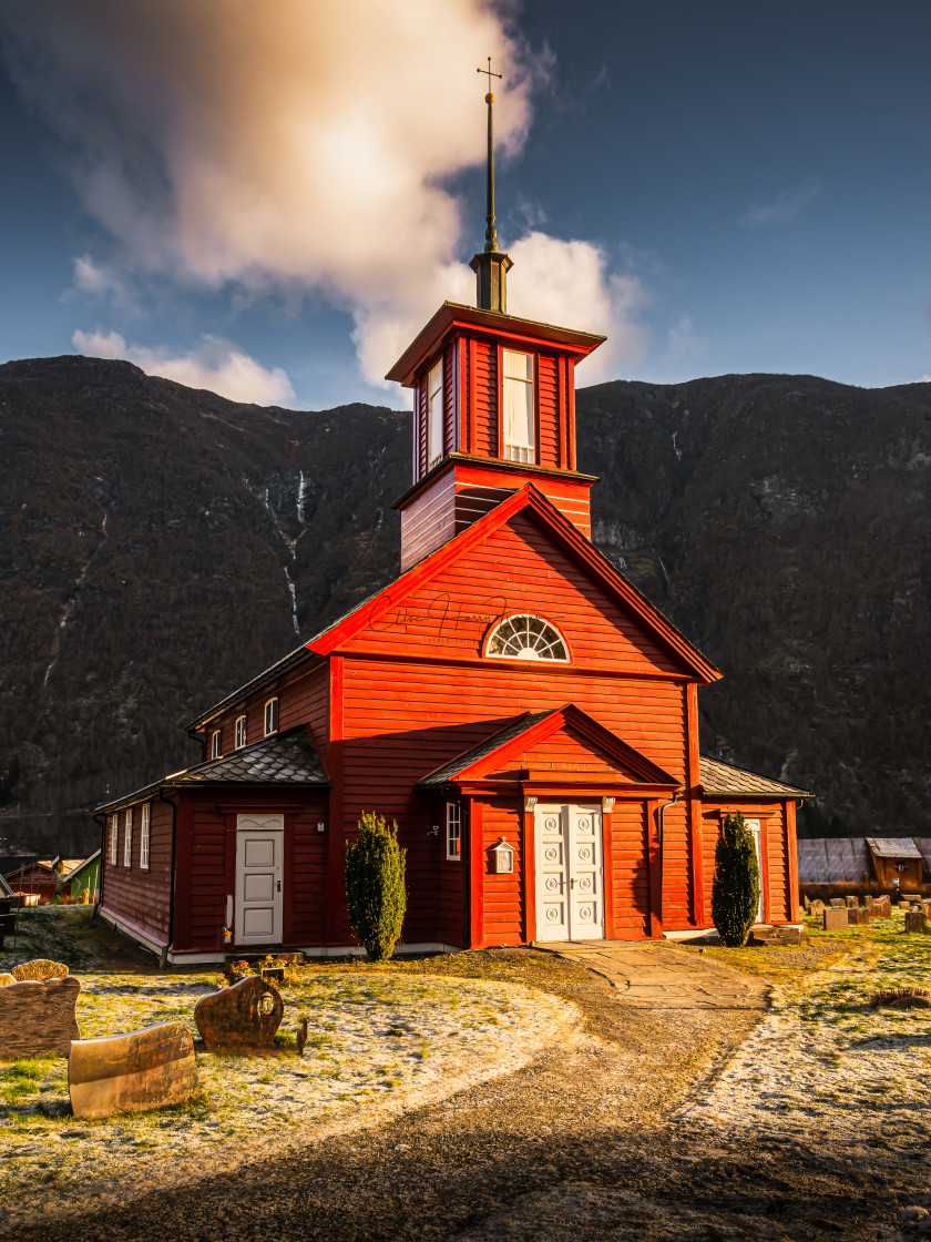"The red church" stock image