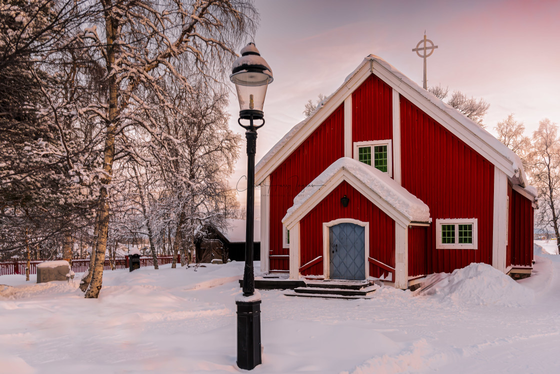 "Church and the snow" stock image