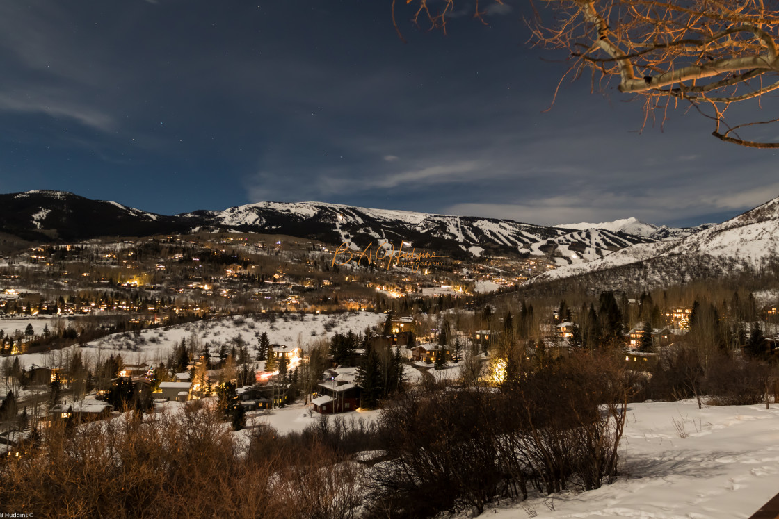 "February Evening Snowmass at Aspen" stock image