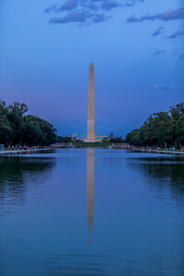 "Washington Monument and reflection pool" stock image