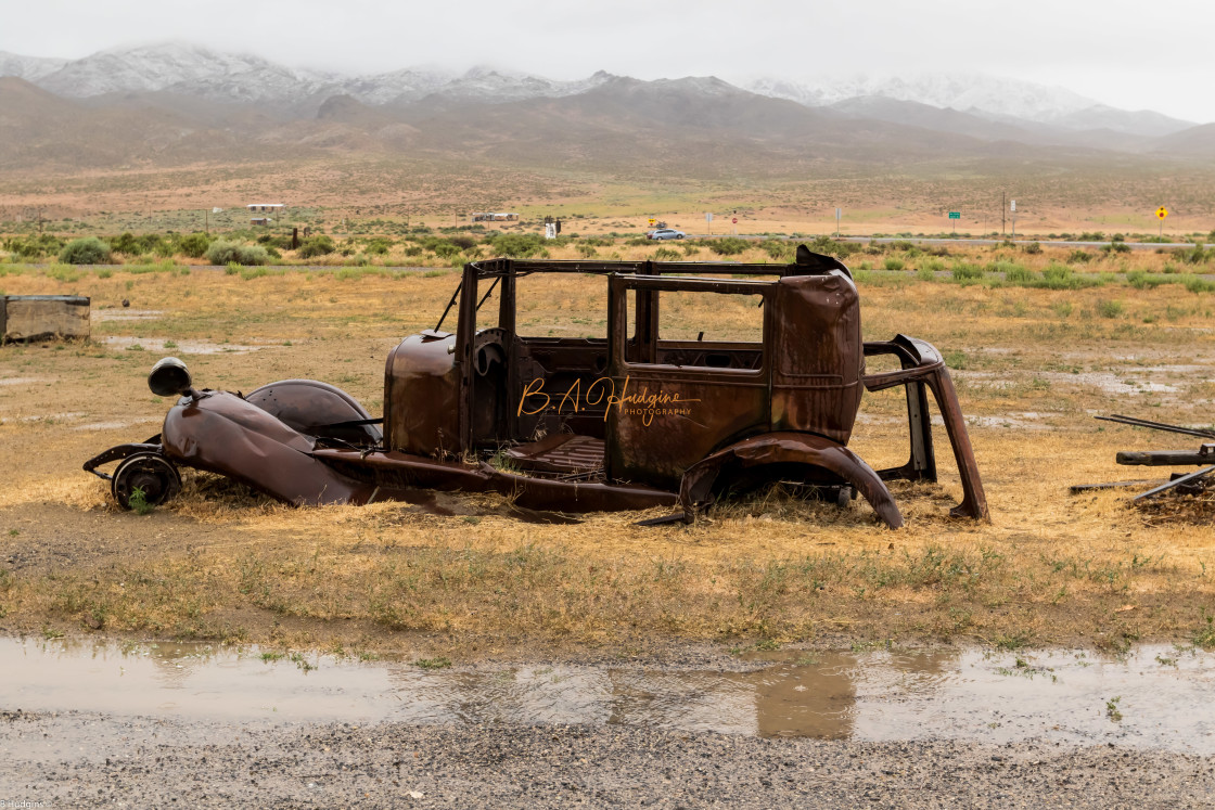 "Deserted Car at Middlegate Station" stock image