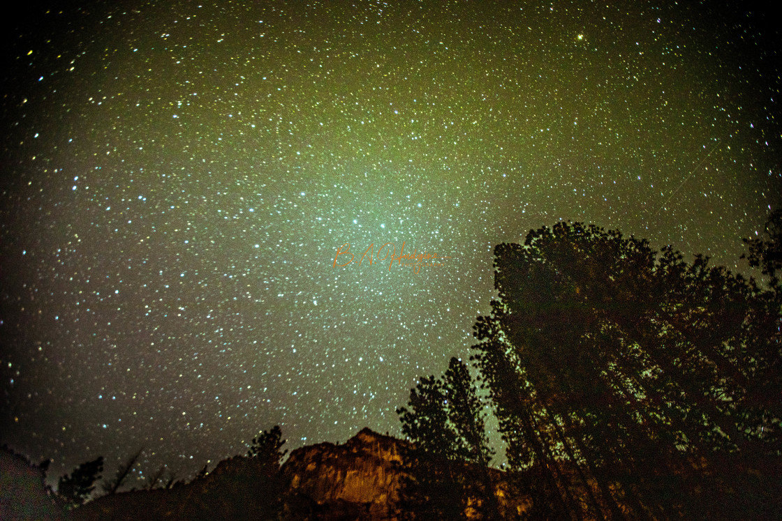 "Yosemite Meadow at night" stock image