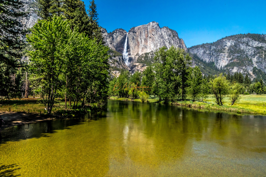 "Upper Falls and Merced River" stock image