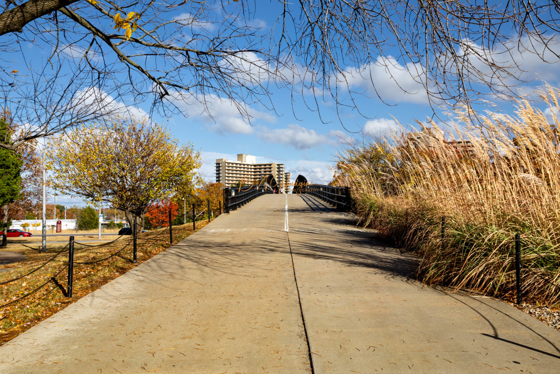 "US RT 51 pedestrian bridge" stock image