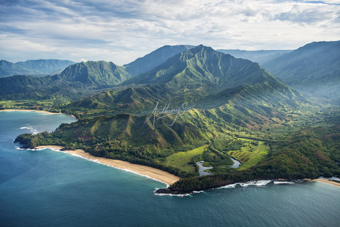 "Lumahai Valley, Kauai" stock image