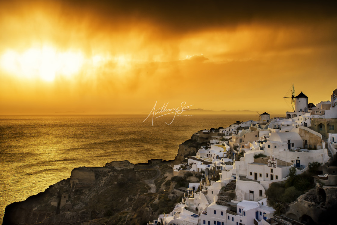 "Stormy Santorini" stock image