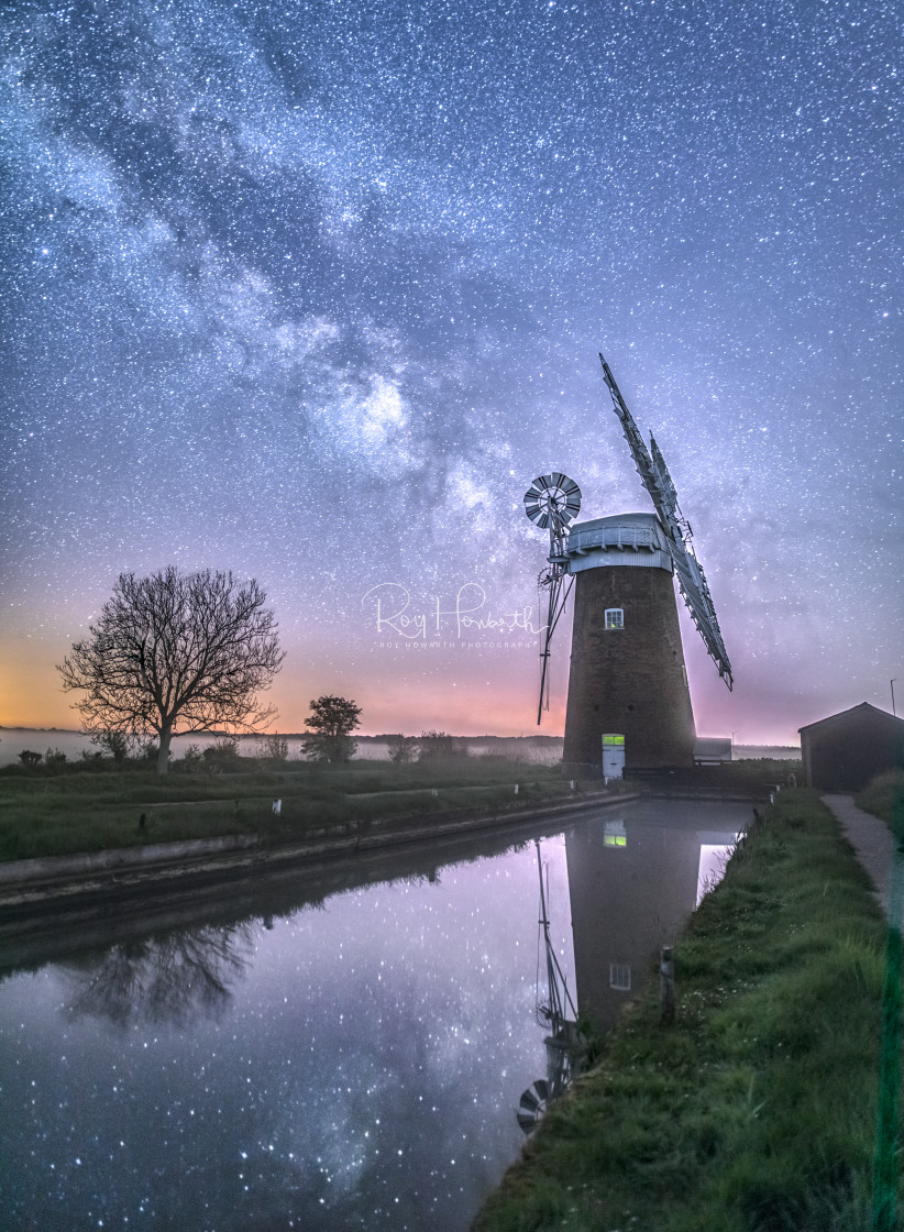 "Horsey Mill and the Milky Way" stock image