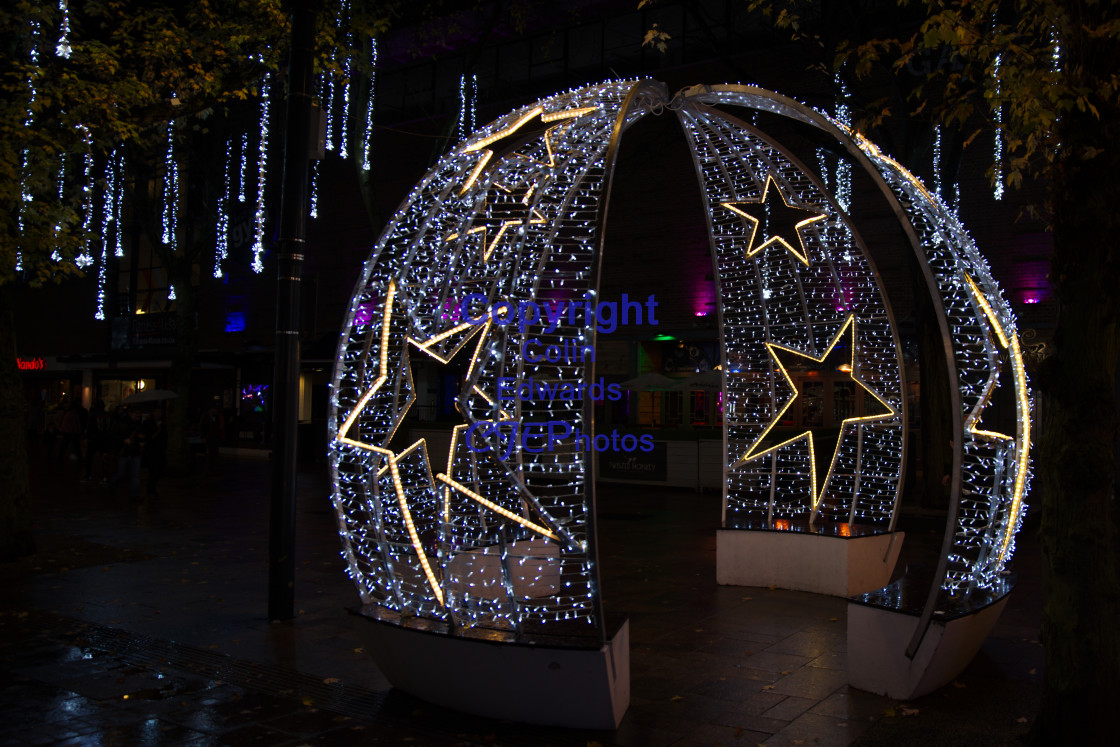 "Christmas Lights, Watford, England" stock image