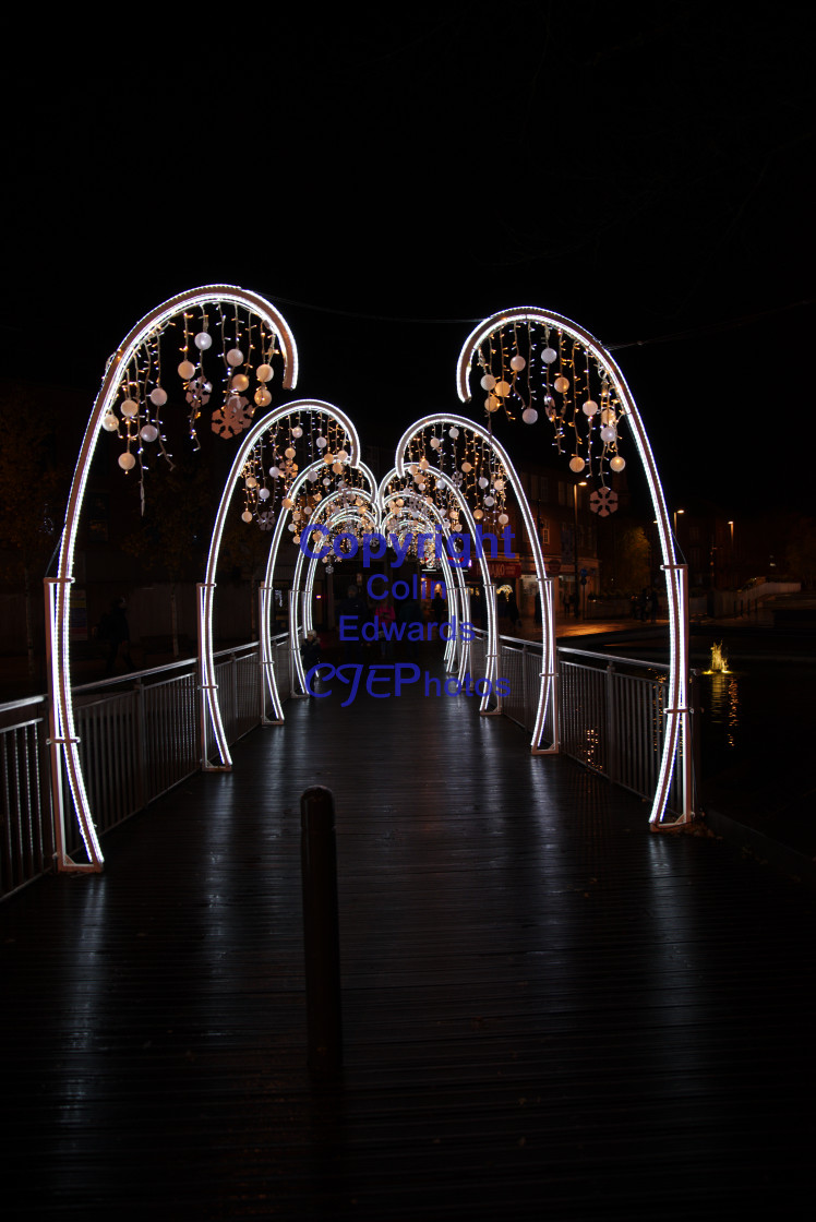 "Christmas Lights, Watford, England" stock image