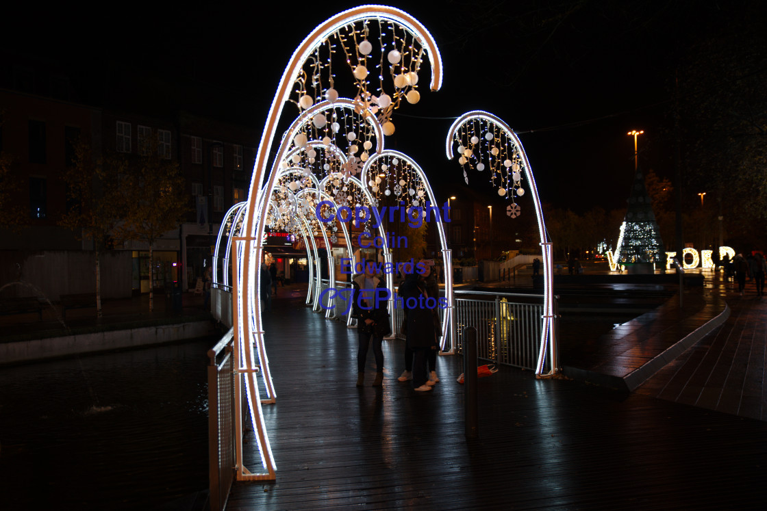 "Christmas Lights, Watford, England" stock image