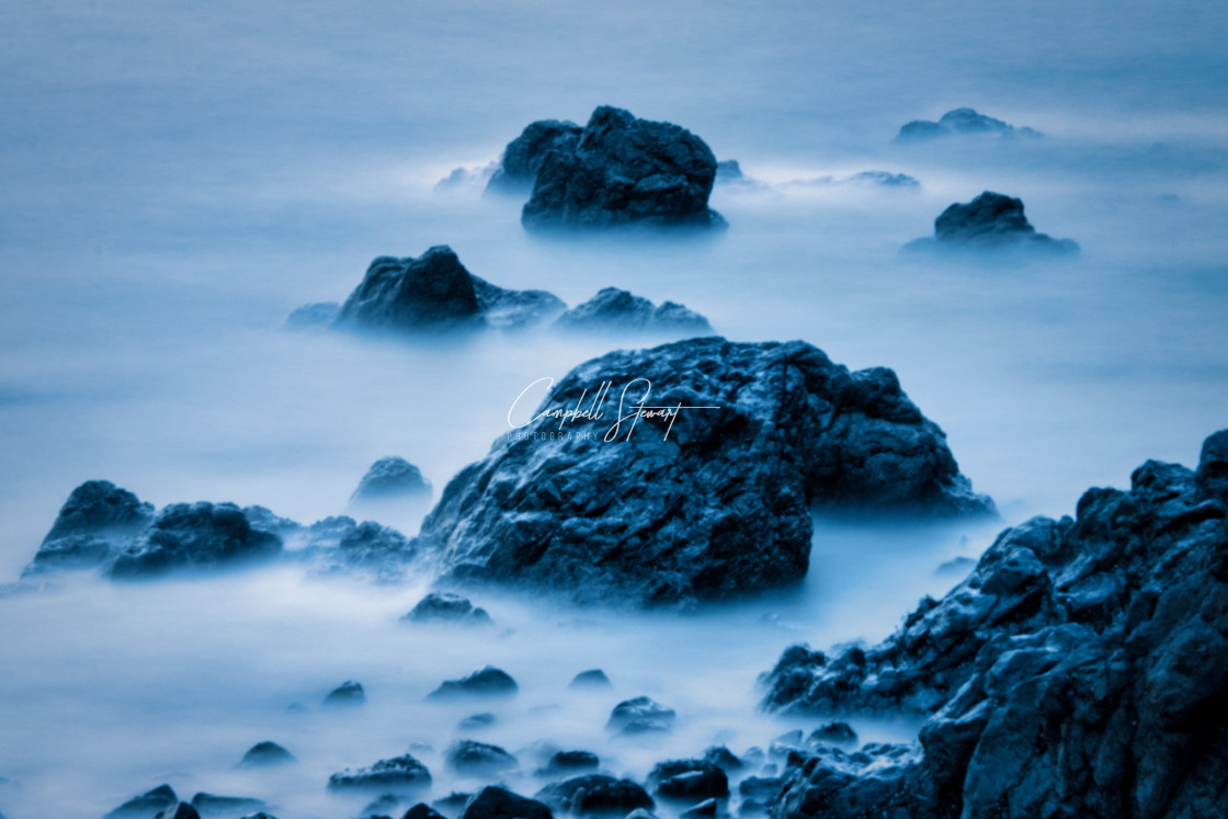 "Waves and rocks at Portpatrick" stock image