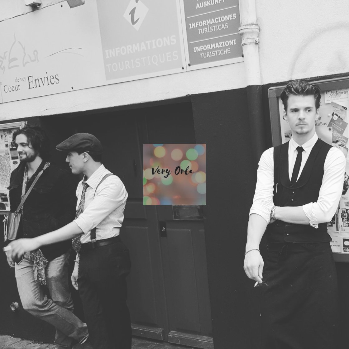 "Waiters on their break, Paris" stock image