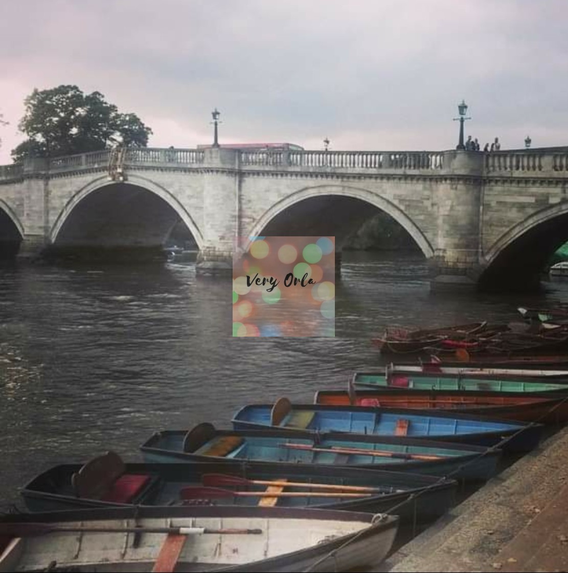 "A cloudy day by Richmond riverside, England" stock image