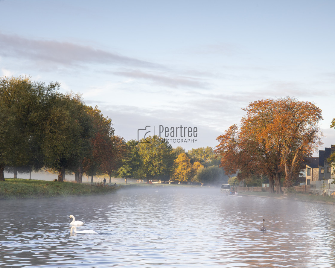 "Blue hour over the river Cam in Cambridge" stock image