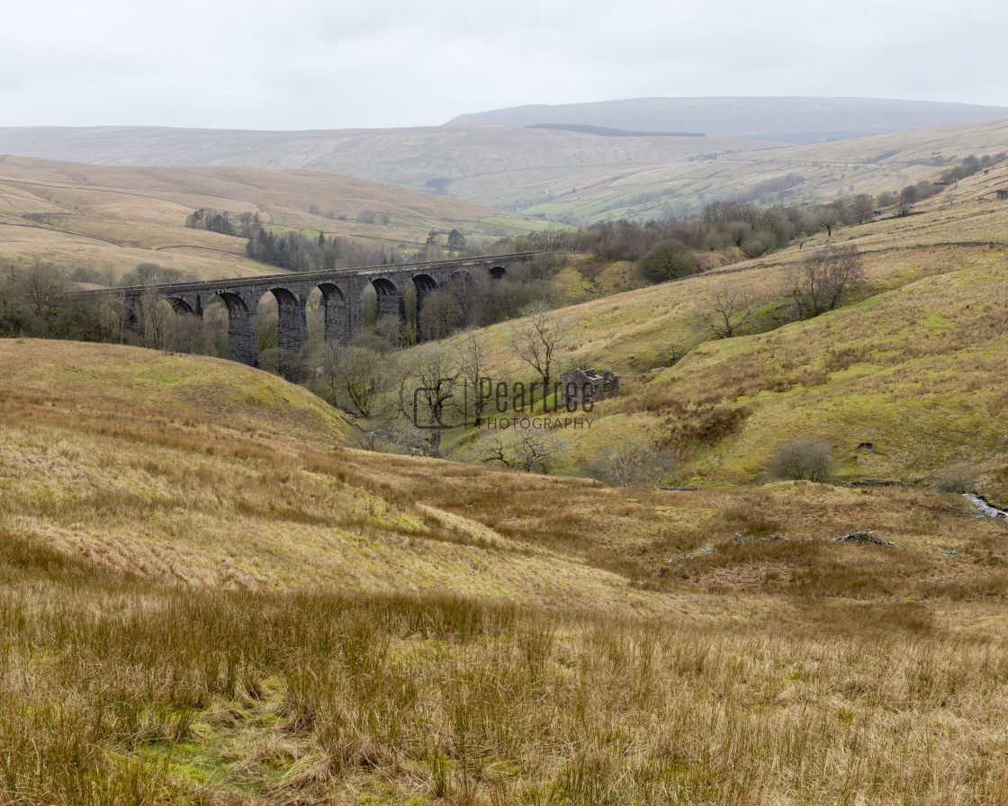 "Lovely scenery of the Yorkshire Dales, Newby Head viaduct" stock image