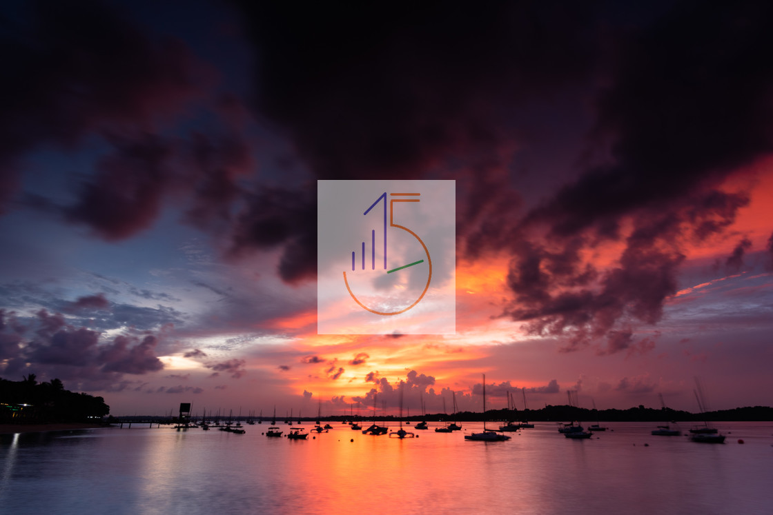 "Sunset at Changi" stock image