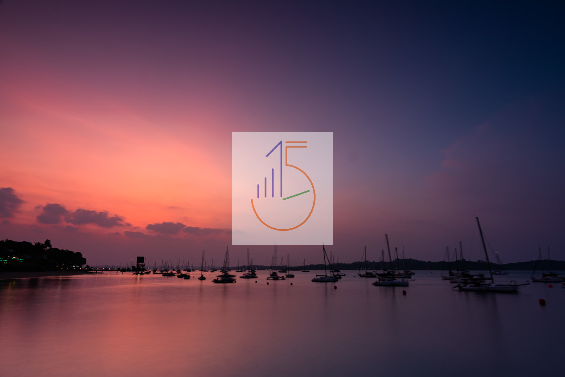 "Pinkish Sunset at Changi" stock image