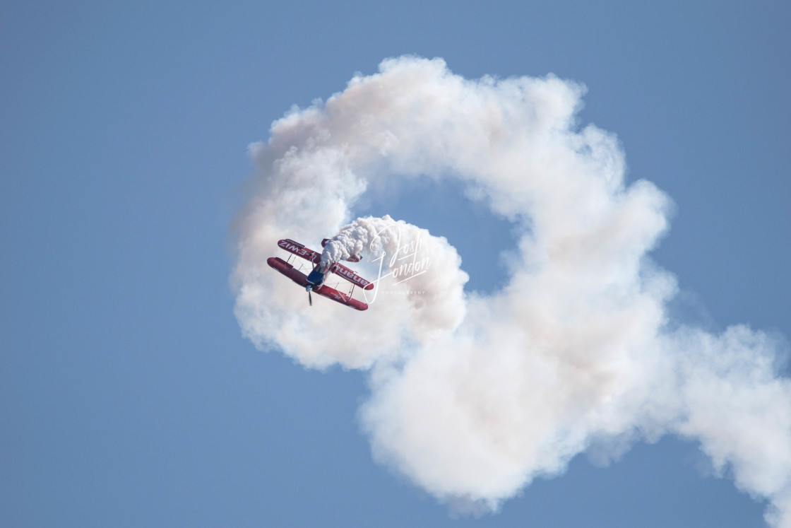 "Richard Goodwin in his biplane" stock image