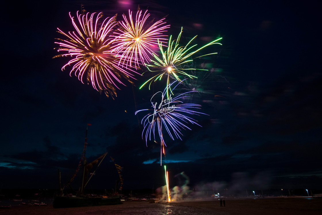 "Mersea island regatta firework display 2019" stock image