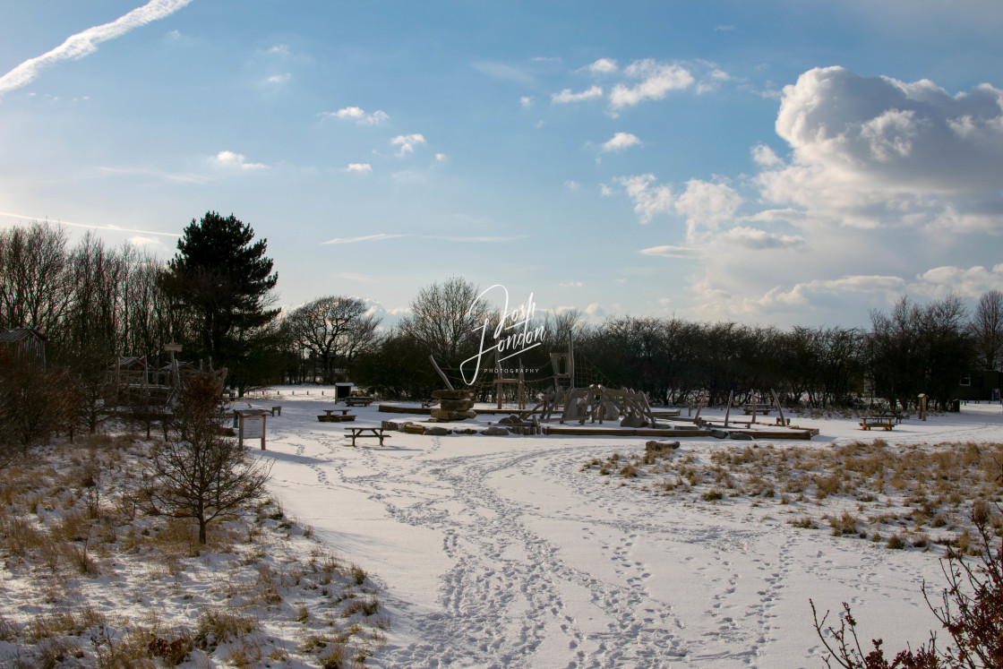 "Cudmore grove covered in snow" stock image