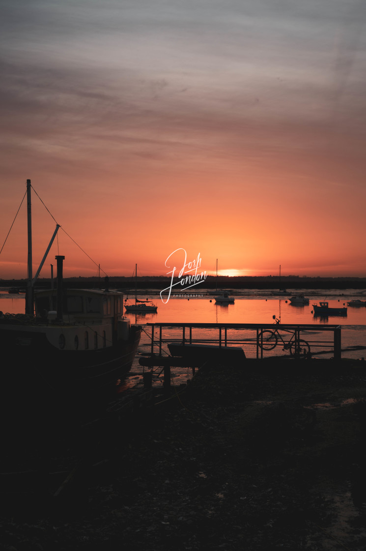 "Bittersweet sky in Mersea island" stock image