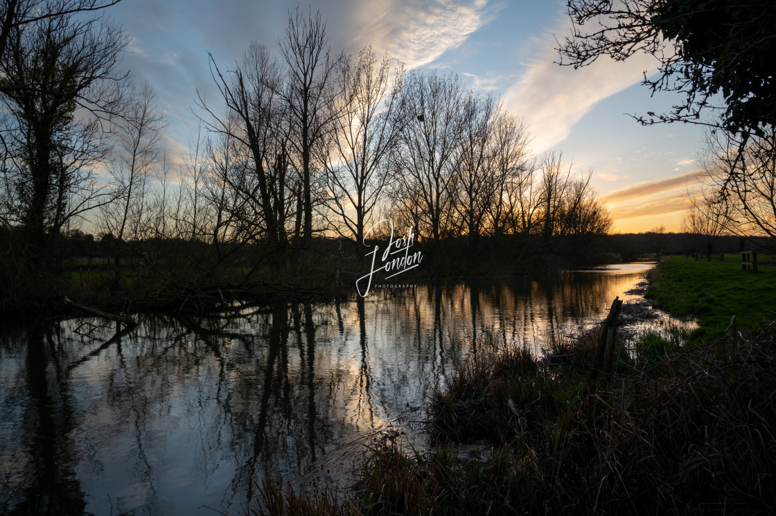 "Dedham River Reflections" stock image