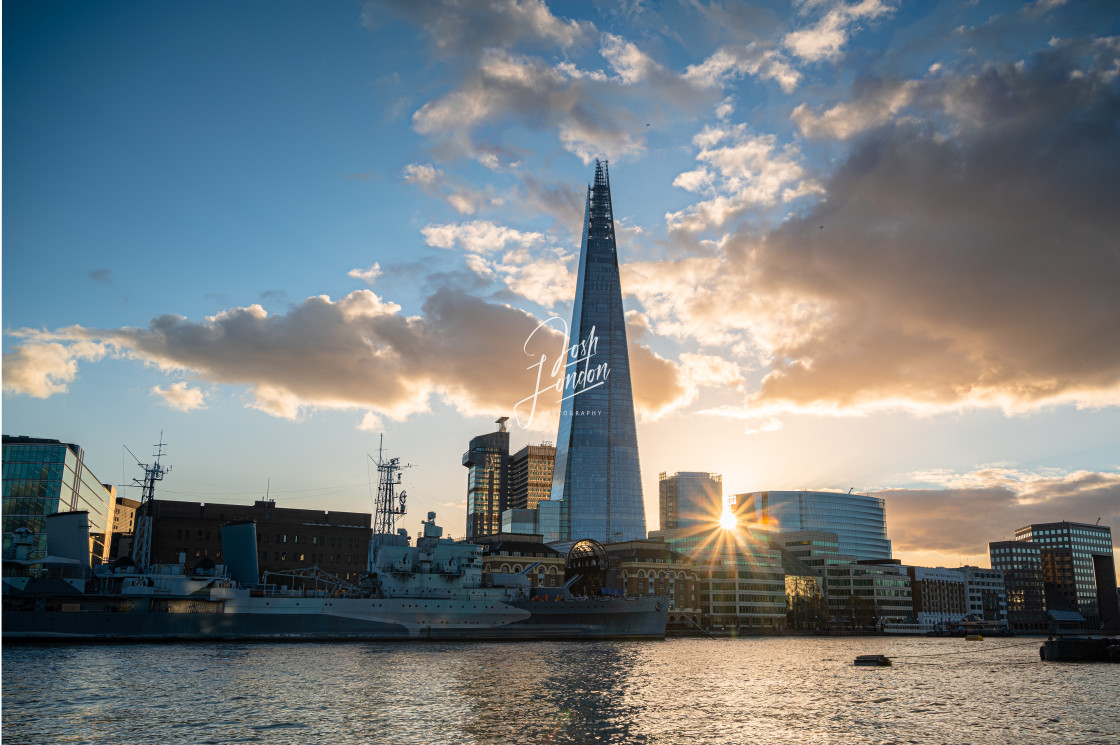 "The Shard at sunset" stock image