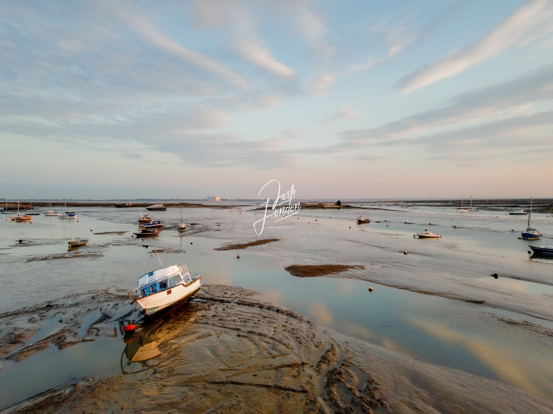 "Pastel colours of Mersea harbour" stock image