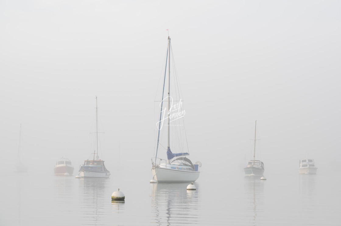 "Misty Mersea Harbour" stock image