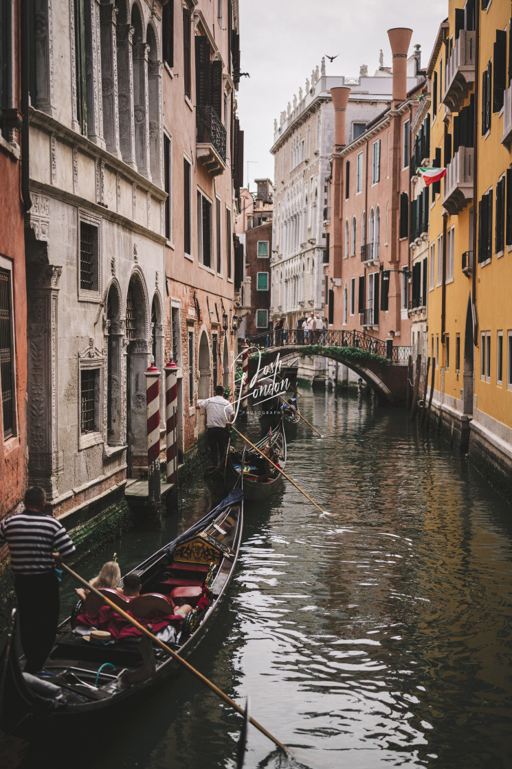 "Faded colours of Venice canals" stock image