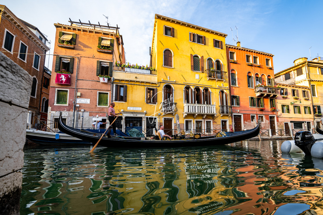 "Gondola at golden hour" stock image