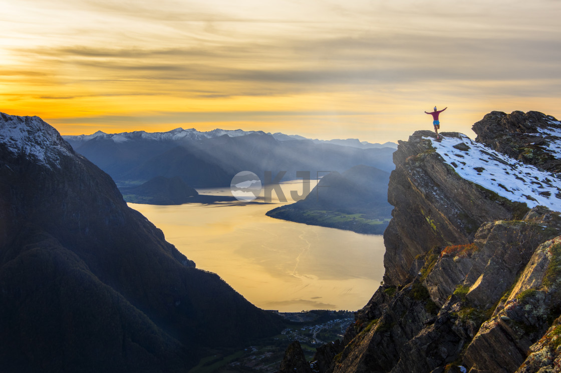 "Running on the edge" stock image