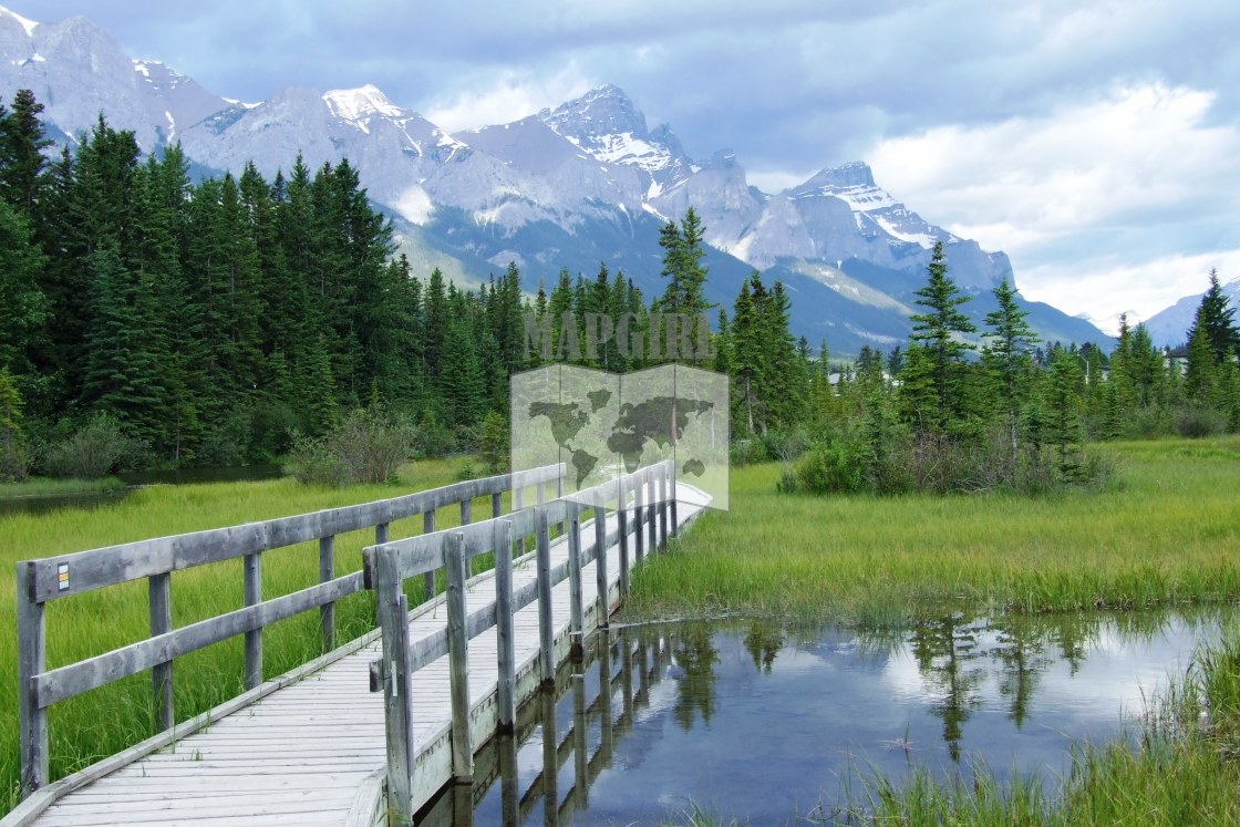 "Policeman's Creek Boardwalk Canmore" stock image