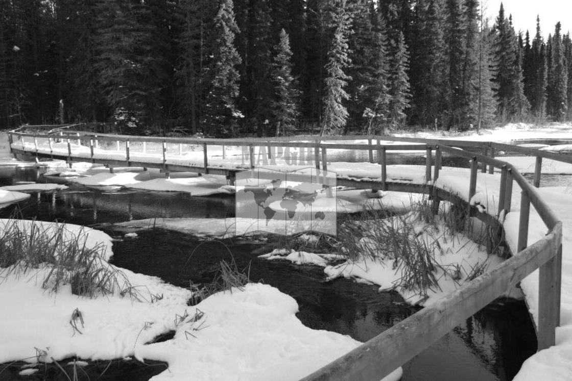 "Waskesiu River in Winter" stock image