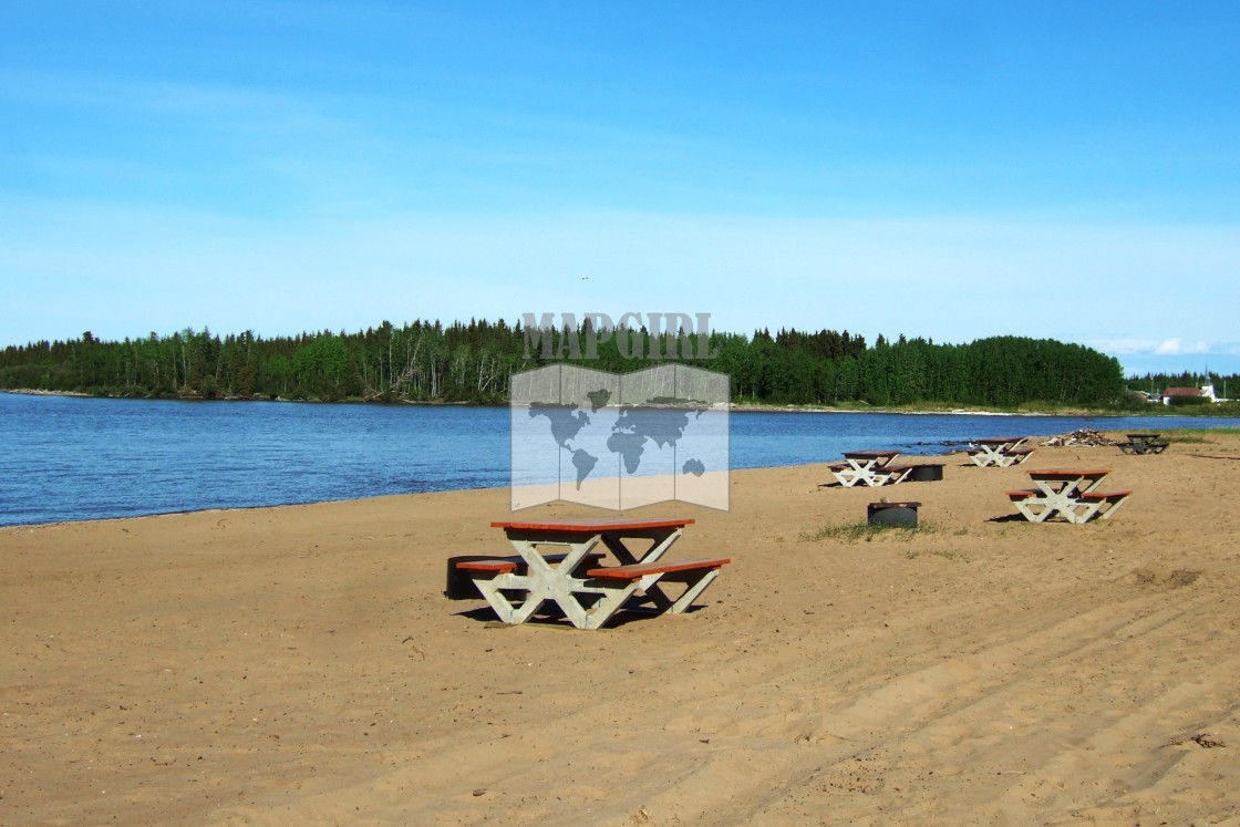 "Beach on Great Slave Lake" stock image