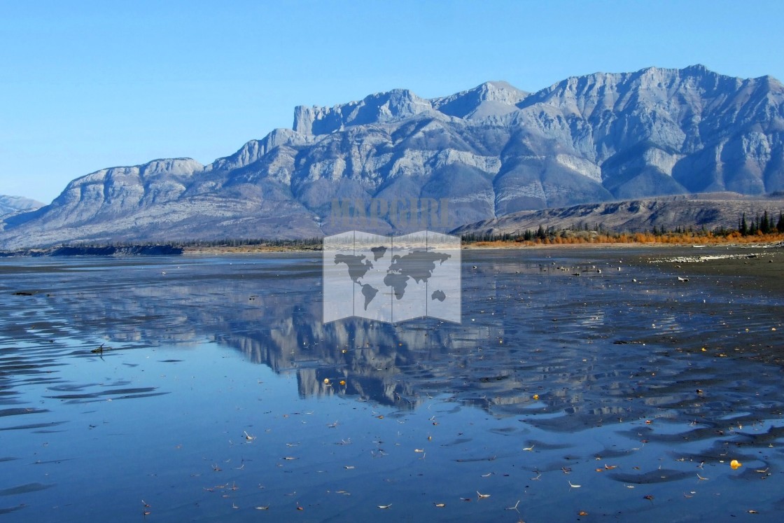 "Athabasca River Reflection" stock image