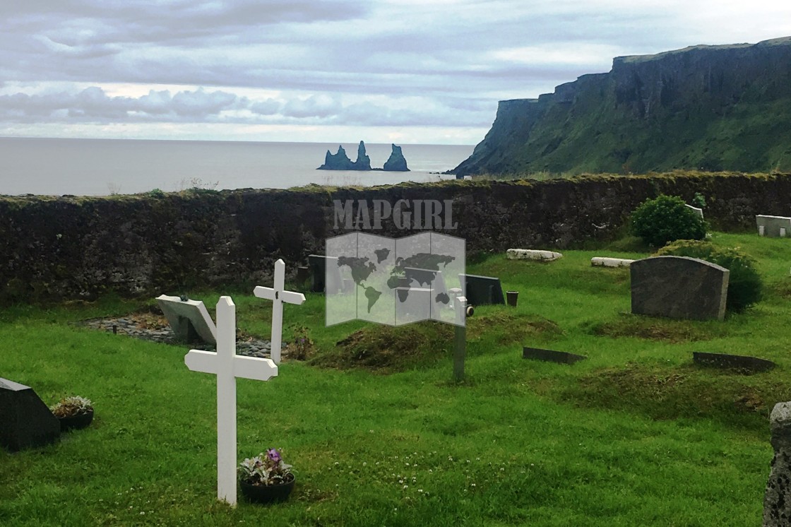 "Reynisdranga from Vik, Iceland" by Mapgirl - $12.57 "Reynisdranga from Vik, Iceland" stock image