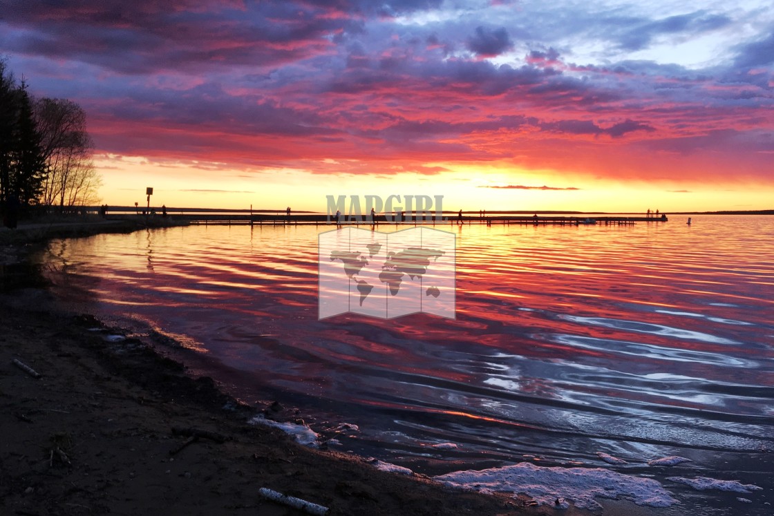 "Breakwater Sunset" stock image