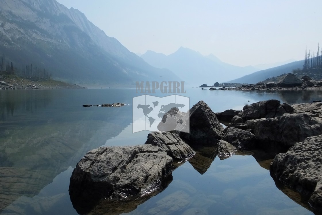 "Hazy Lake" stock image