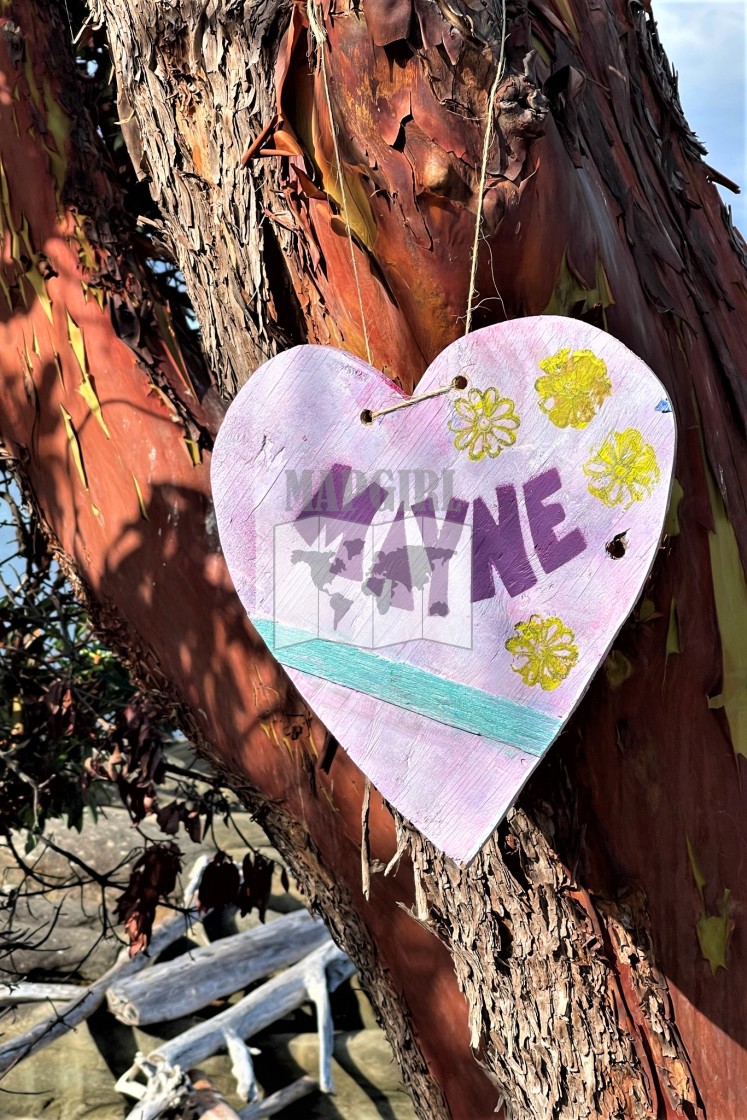 "Painted Sign on Mayne Island" stock image