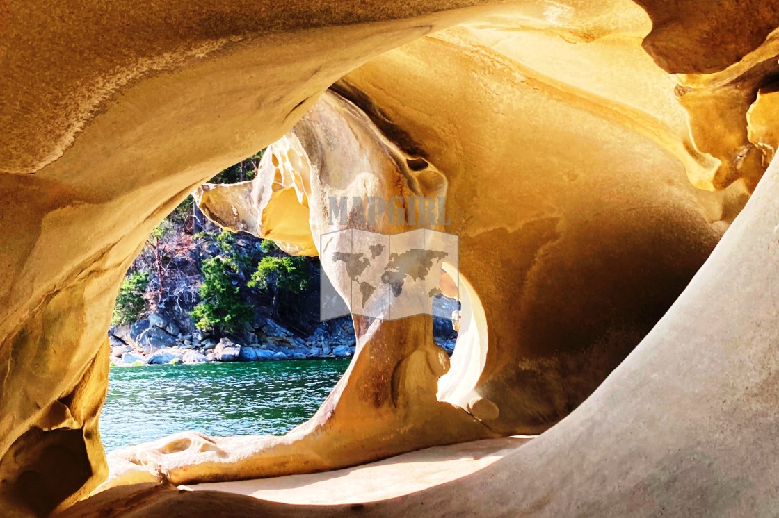 "Sea Cave Tunnel" stock image