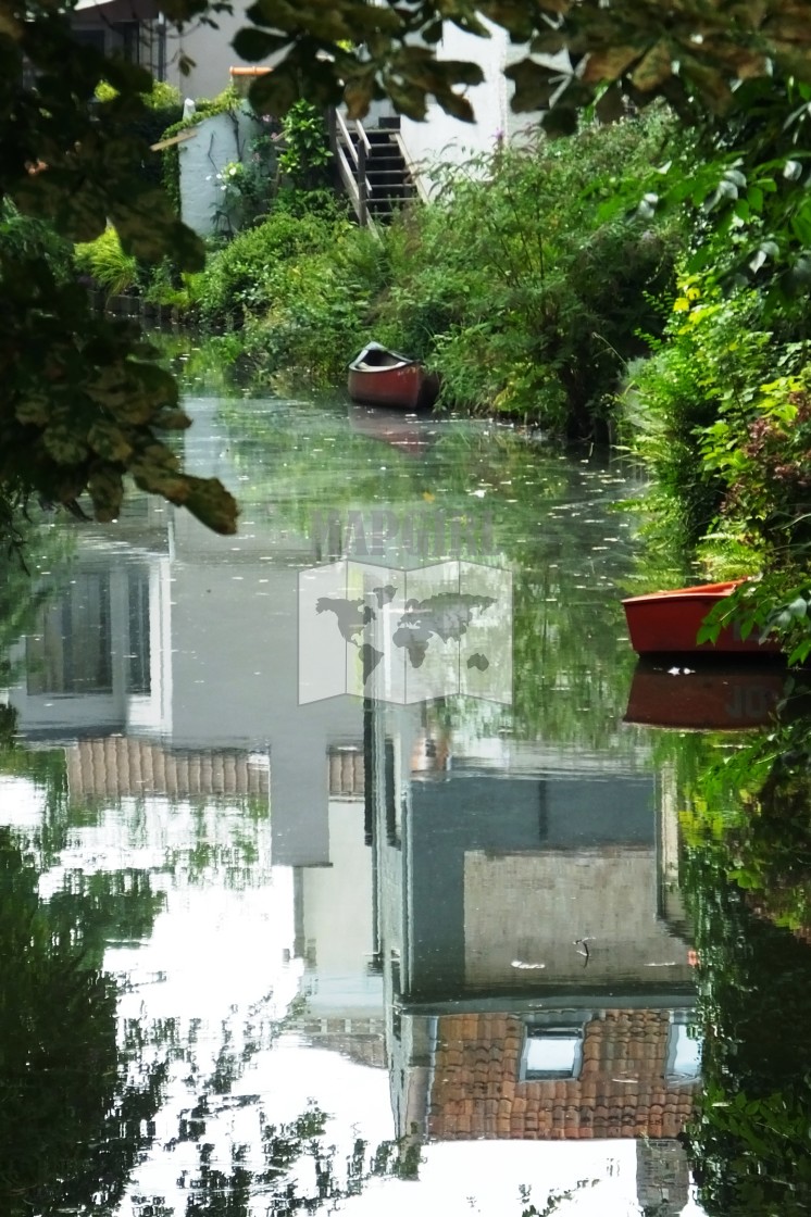 "Bruges Canal Reflection" stock image