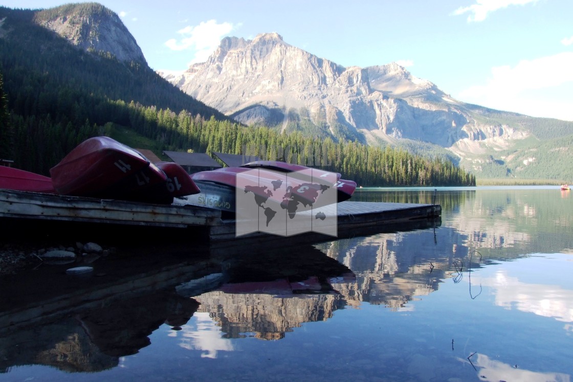 "Emerald Lake Reflection" stock image