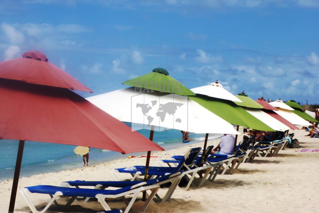 "Aruba Beach Umbrella" stock image