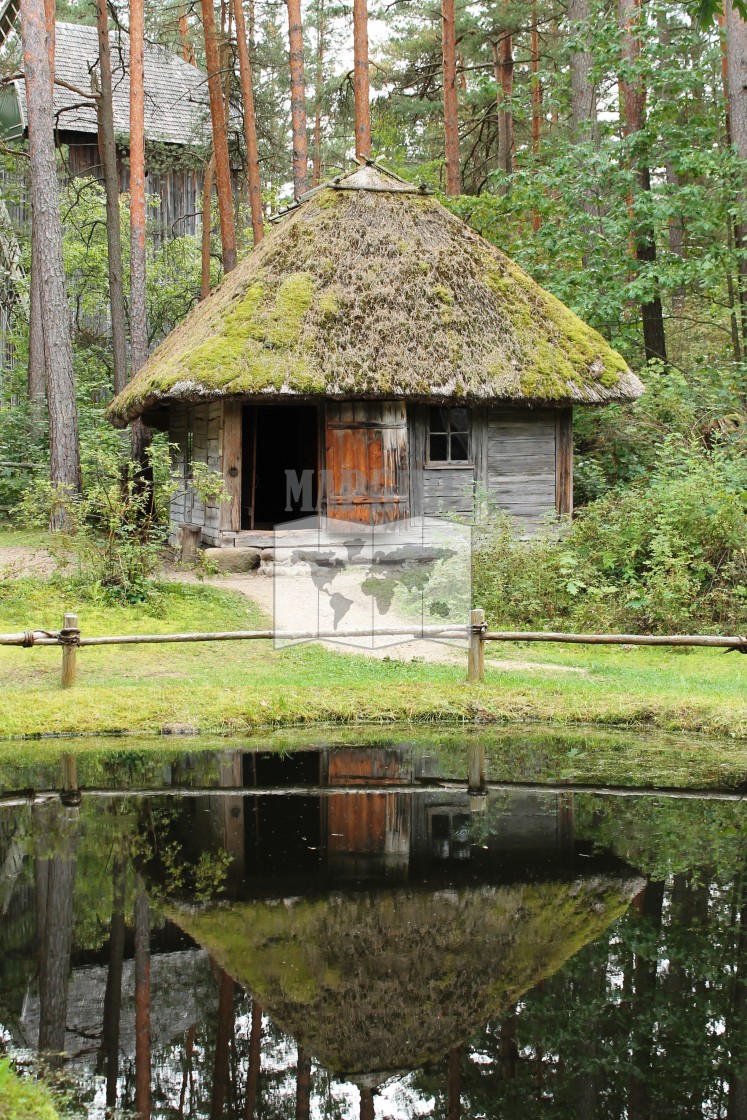 "Reflected Hut" stock image