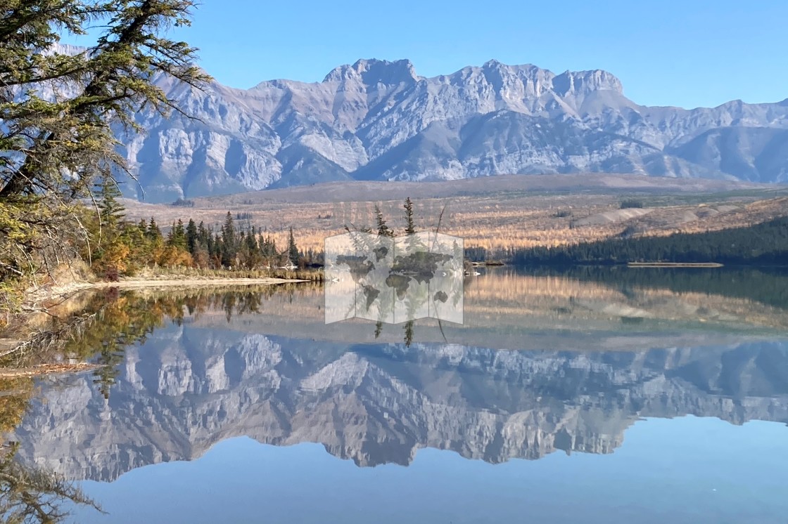 "Talbot Lake Reflection" stock image