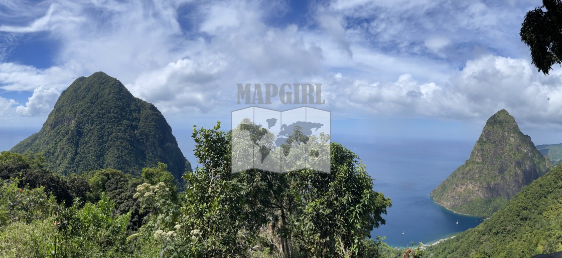 "The Pitons" stock image